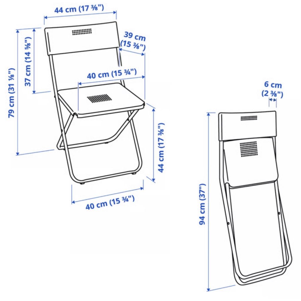 Conjunto de balcón - mesa y silla