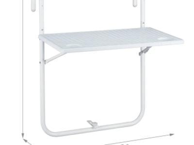 Mesa de balcón blanca plegable