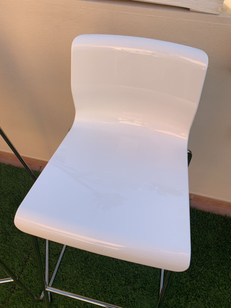 Barhocker Ikea Glenn weiss glänzend