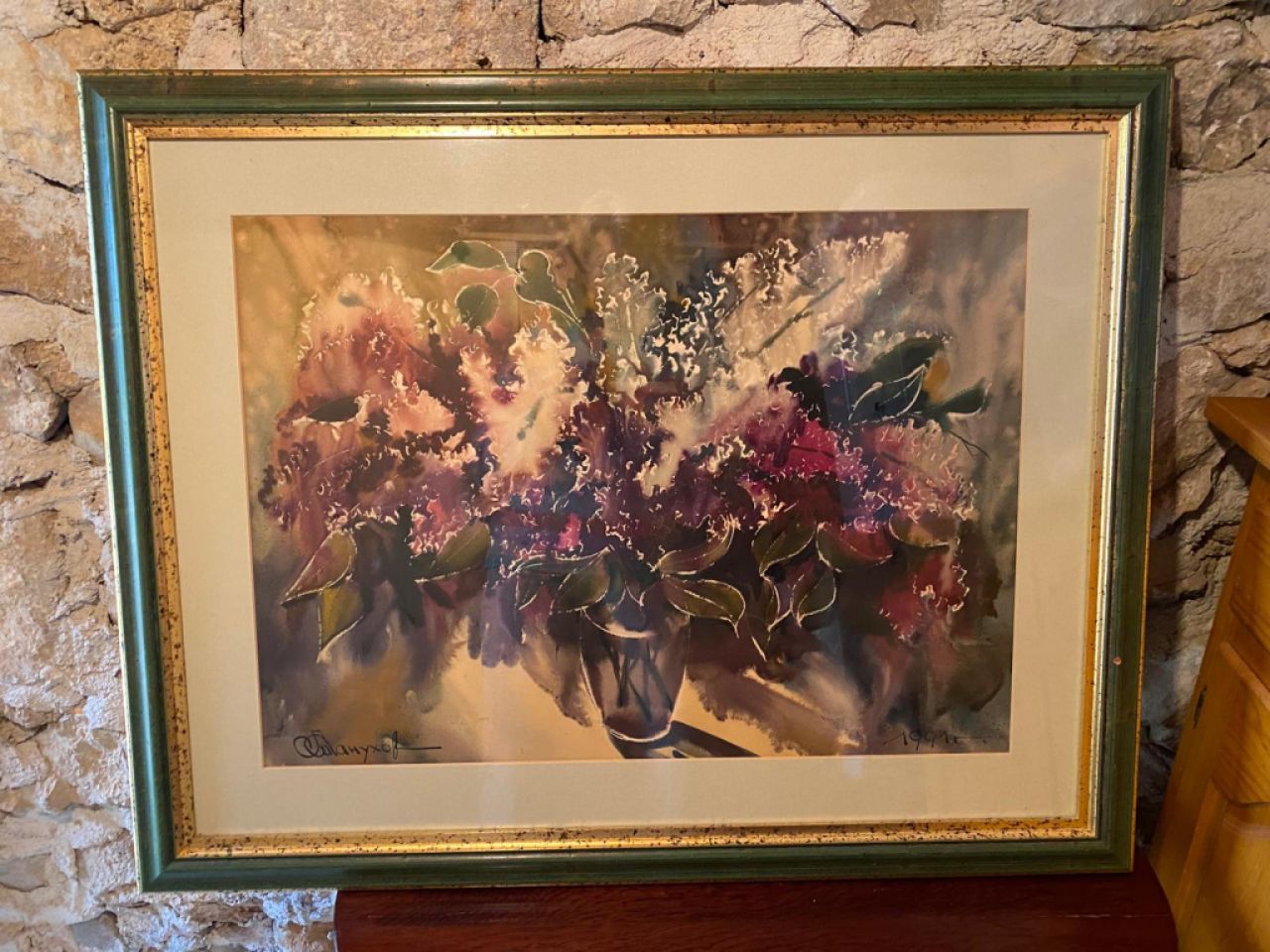 Bild gross Motiv Blumenvase mit Flieder