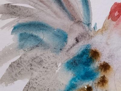 Blue and Red Rooster