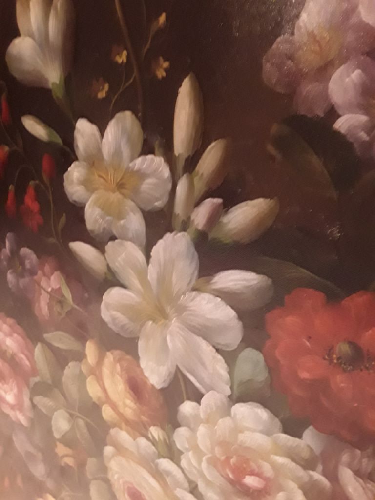 Flower picture large with golden frame