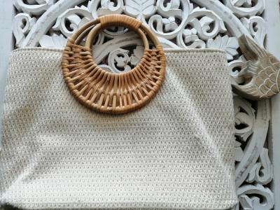 Boho Handtasche Baumwolle Holz