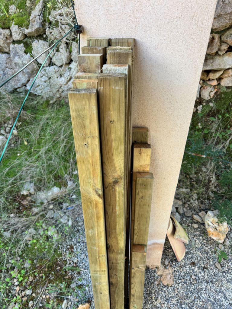 ca. 60m Holzleisten / Dachlatten kesseldruckimprägniert 4,5 x 7cm