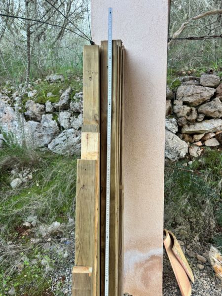 ca. 60m Holzleisten / Dachlatten kesseldruckimprägniert 4,5 x 7cm