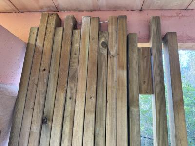ca. 60m Holzleisten / Dachlatten kesseldruckimprägniert 4,5 x 7cm