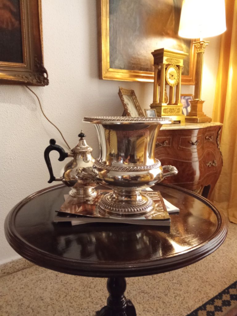 Champagnerkühler aus Adelsbesitz – Edelstahl, Höhe 24 cm!