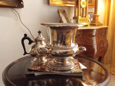 Enfriador de champán procedente de propiedad aristocrática – acero inoxidable, altura 24 cm!