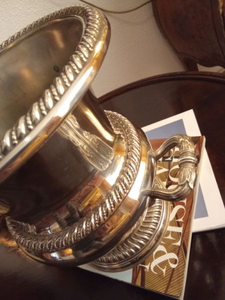 Enfriador de champán procedente de propiedad aristocrática – acero inoxidable, altura 24 cm!