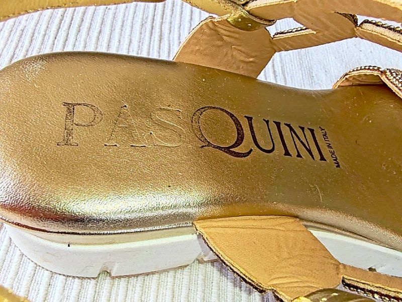 Damen-Sandale, Nappaleder/Strasssteine Gr. 38, Italien