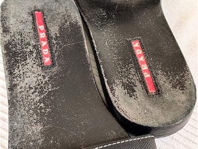 Women's black vintage Prada slides, size 38