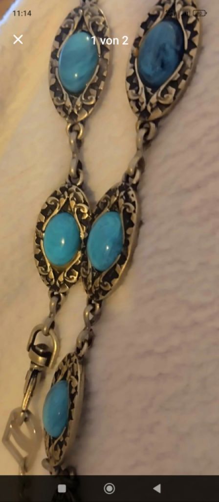 Damengürtel mit türkisfarbenen Steinen