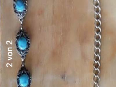 Damengürtel mit türkisfarbenen Steinen