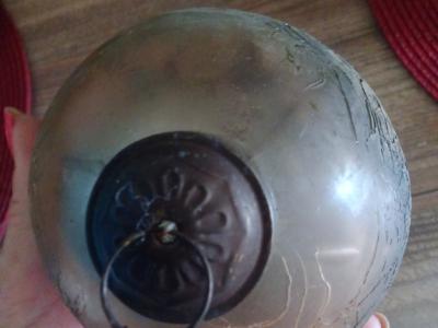 Decorative marbled gray glass ball