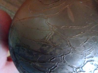 Decorative marbled gray glass ball