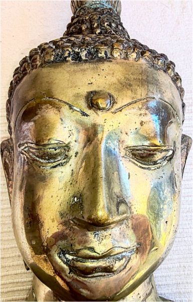 Dekorative Buddha-Büste von Gilde Handwerk – Antik-Stil – 34 cm