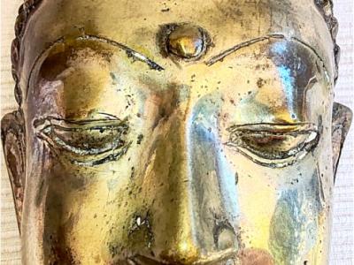 Dekorative Buddha-Büste von Gilde Handwerk – Antik-Stil – 34 cm