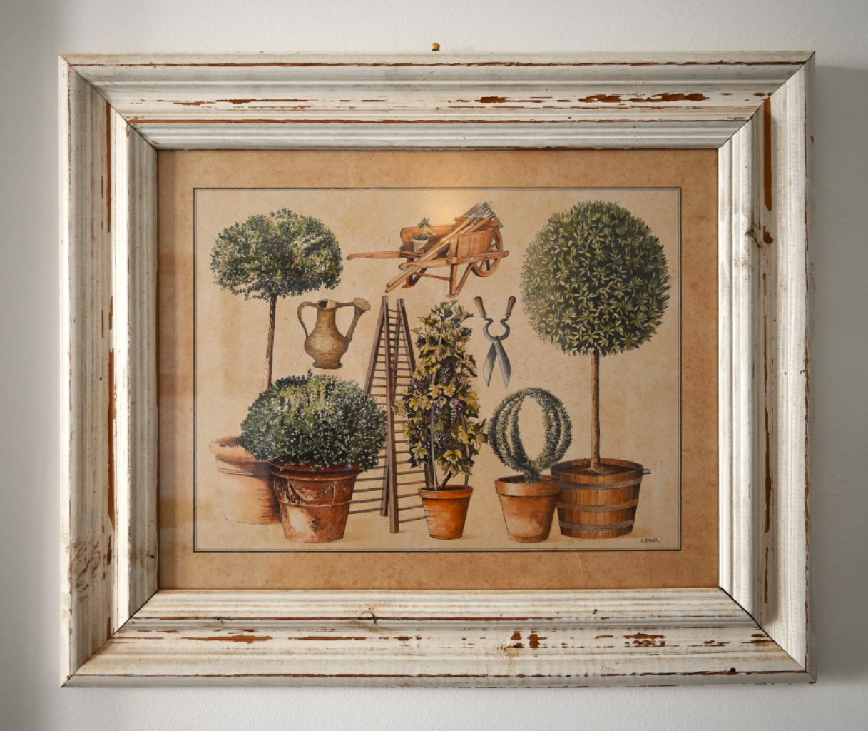 Conjunto decorativo de cuadros "motivos de jardín mediterráneo"