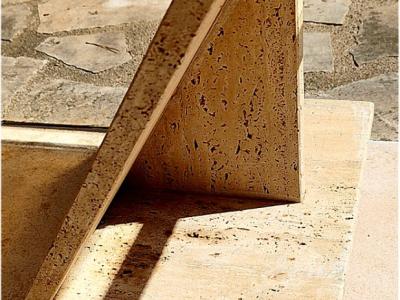 Mesa de centro de diseño 70/80 posmoderna – Hormigón y vidrio ahumado – Diseño 3 en 1