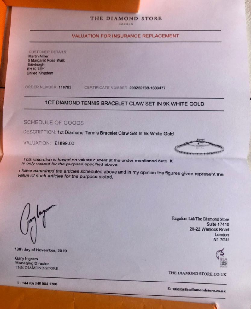 Pulsera de diamantes