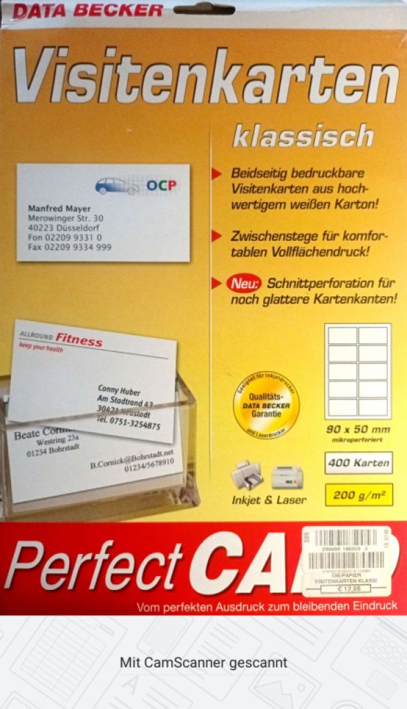 Druckbare Visitenkarten günstig abzugeben