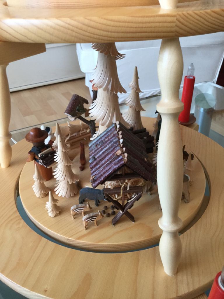 Real Erzgebirge Christmas pyramid, 90 cm high