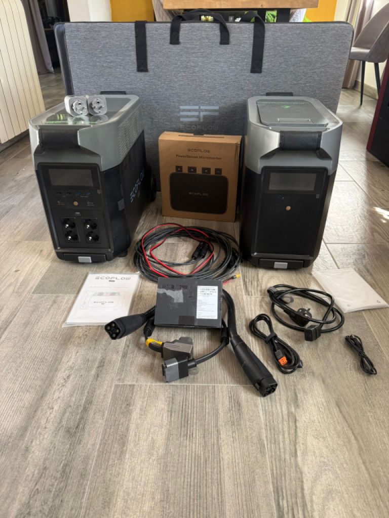 Ecoflow Delta Pro + Batería adicional y Powerstream 7.400 Wh Sistema solar de balcón PV