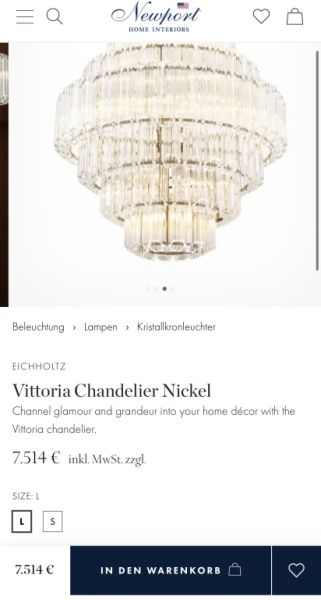 Eichholtz Vittoria Lámpara de araña L