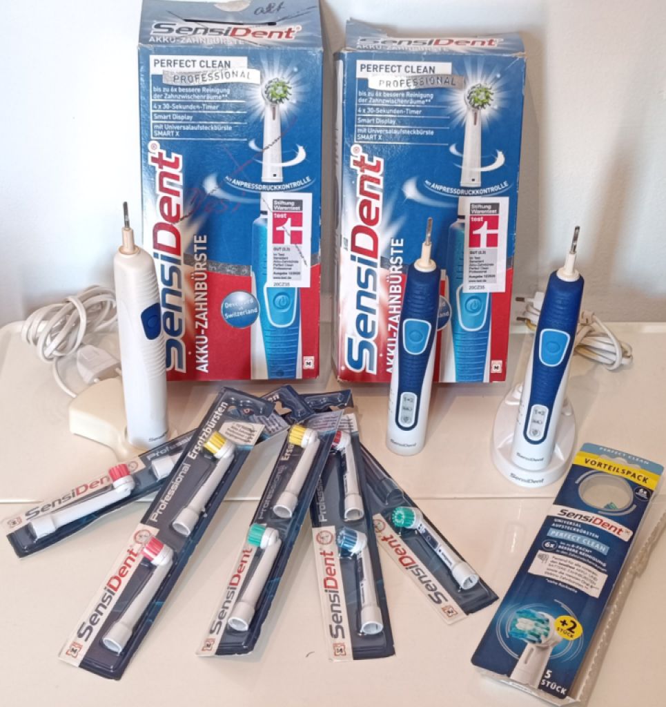 Elektrische Zahnbürste Sensident 3 Stück incl. 15 Ersatzbürsten