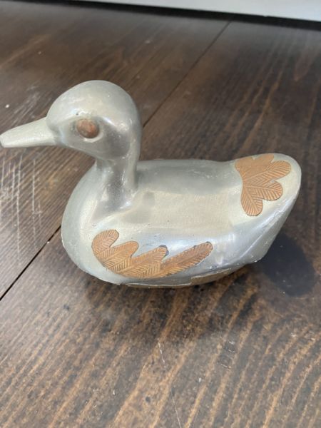 Ente Metall 10 cm hoch 10 cm lang