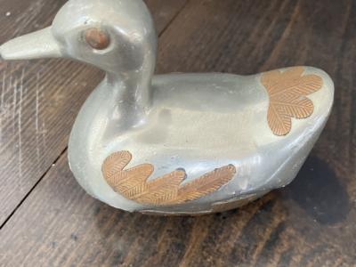 Ente Metall 10 cm hoch 10 cm lang