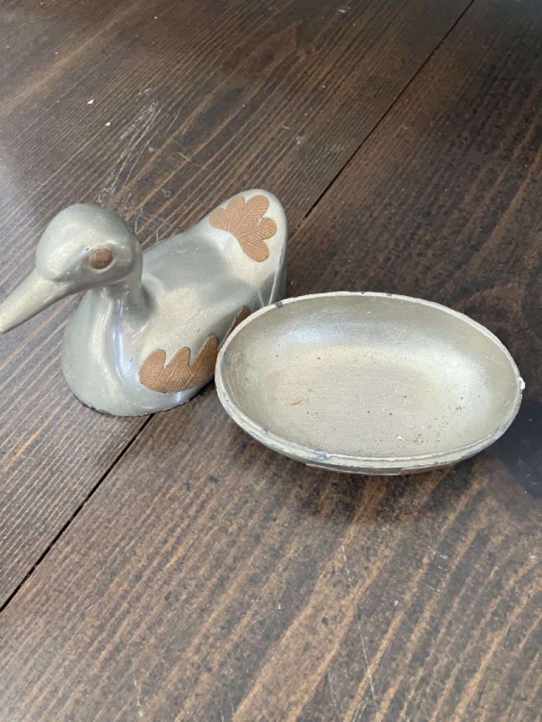 Ente Metall 10 cm hoch 10 cm lang