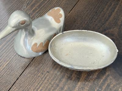 Ente Metall 10 cm hoch 10 cm lang