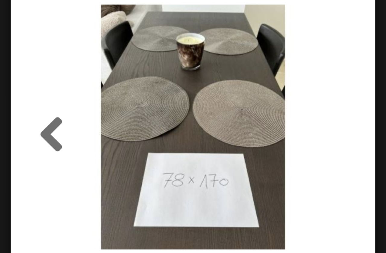 Mesa de comedor / mesa de salón madera oscura aprox. 170x80 cm como nueva