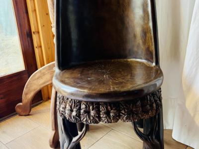 EXKLUSIV:   Massive Tropenholz Sitzgarnitur - 4 Stühle und 1 Tisch