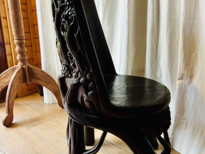 EXKLUSIV:   Massive Tropenholz Sitzgarnitur - 4 Stühle und 1 Tisch