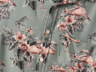 Flamingo-Kurzarmhemd Herren, Gr L