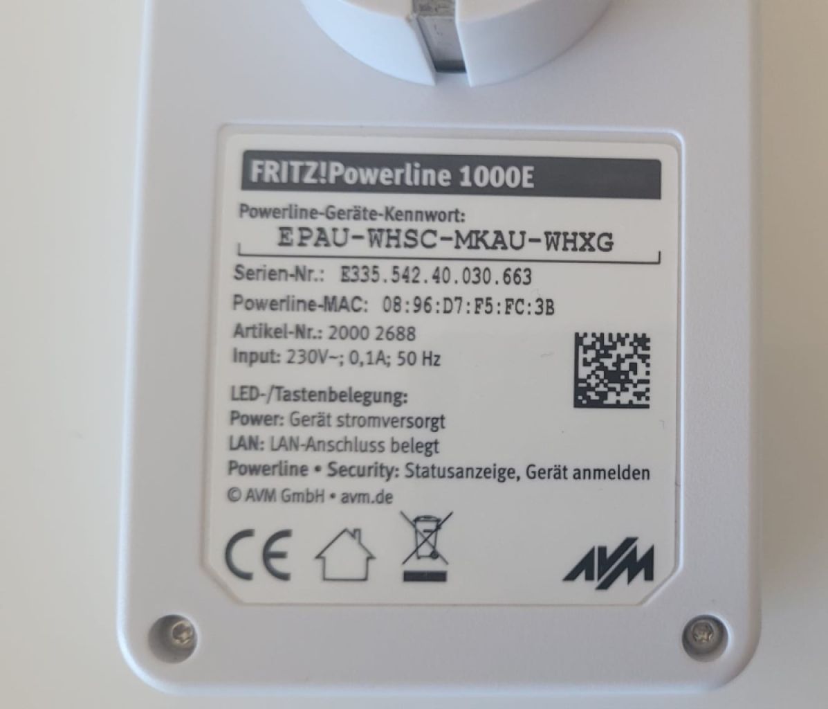 FRITZ!-Powerline 1000E adaptadores LAN, 2 unidades