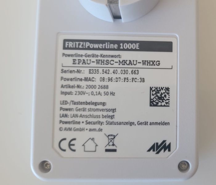 FRITZ!-Powerline 1000E adaptadores LAN, 2 unidades