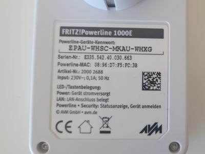 FRITZ!-Powerline 1000E adaptadores LAN, 2 unidades