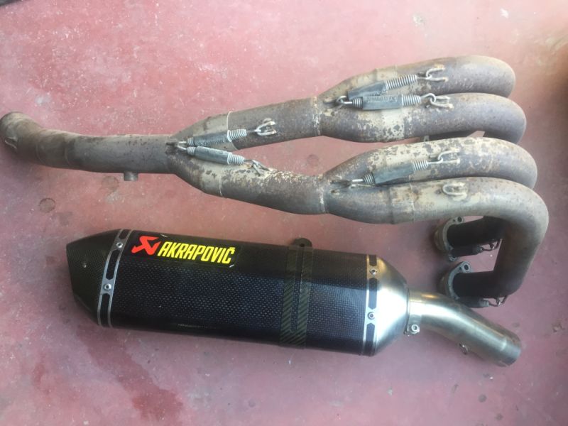 Para Yamaha FZ8 Escape Completo Akrapovic con colectores y Cetralita Dynojet Power