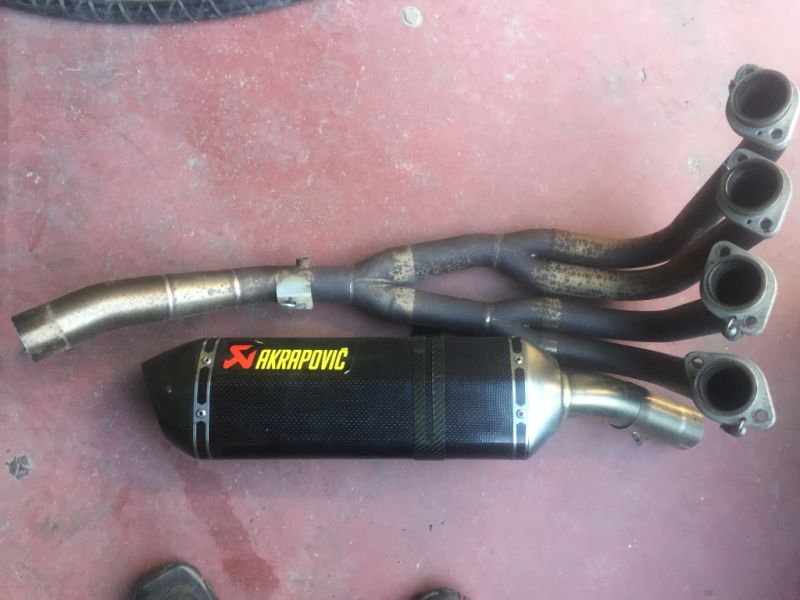 Para Yamaha FZ8 Escape Completo Akrapovic con colectores y Cetralita Dynojet Power