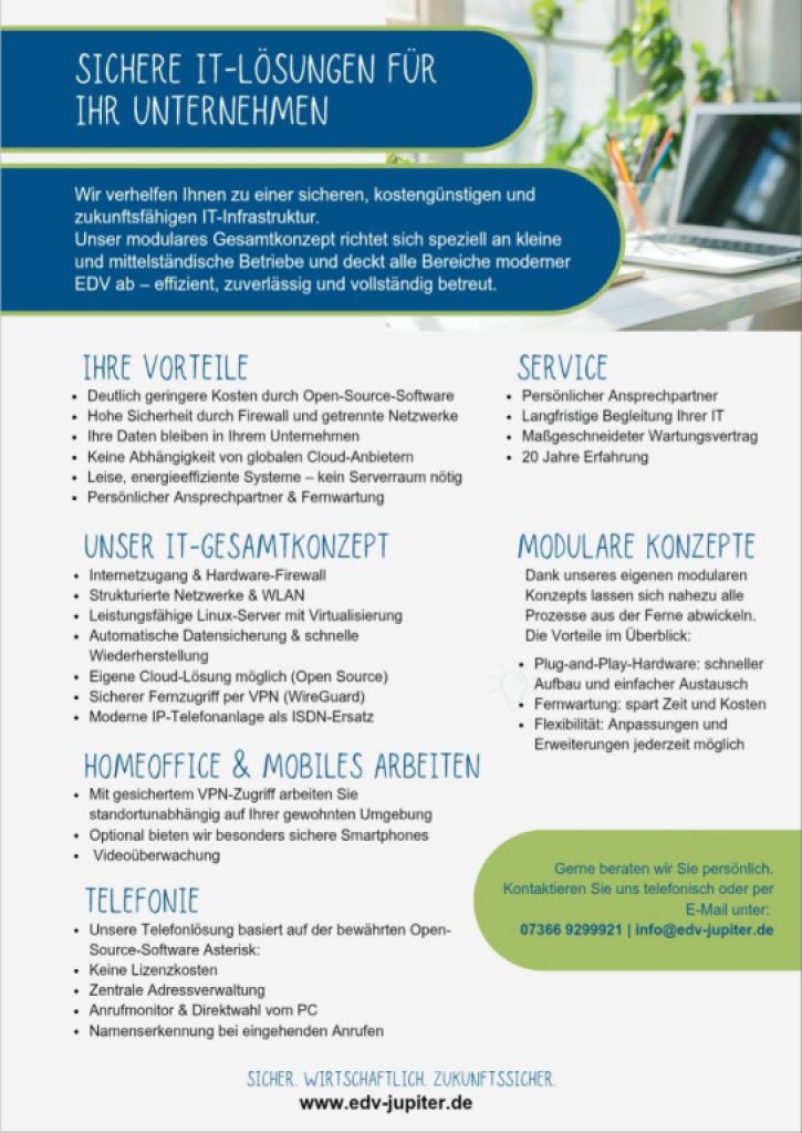 Ganzheitliches IT Konzept für Unternehmen, Open-Source, Linux, IP Telefonanlage