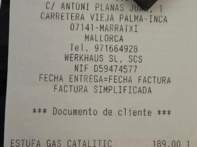 Horno de gas 3,05 kW