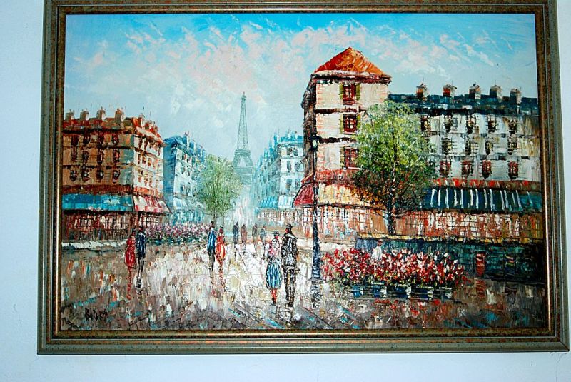 Pintura, óleo sobre lienzo, Caroline Burnett. Pintura al óleo firmada con marco