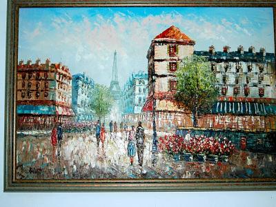 Pintura, óleo sobre lienzo, Caroline Burnett. Pintura al óleo firmada con marco