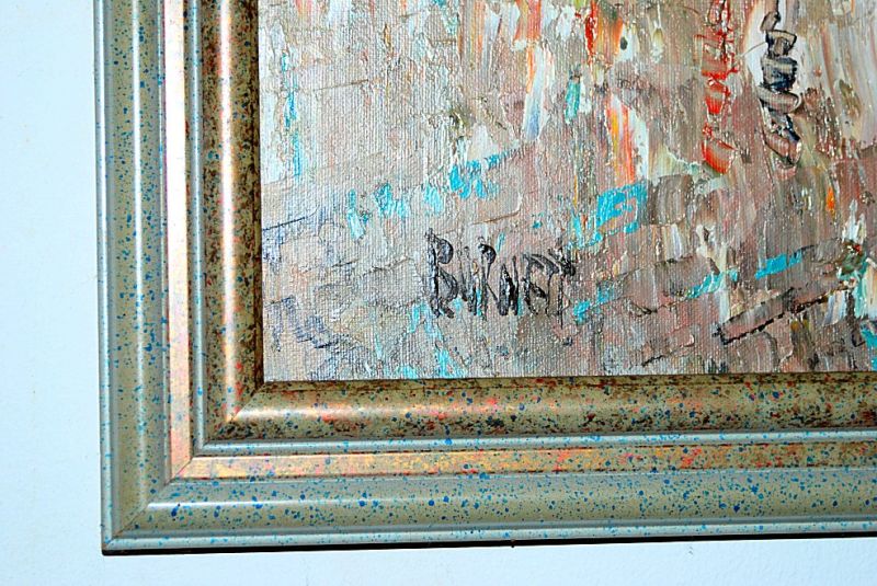 Pintura, óleo sobre lienzo, Caroline Burnett. Pintura al óleo firmada con marco