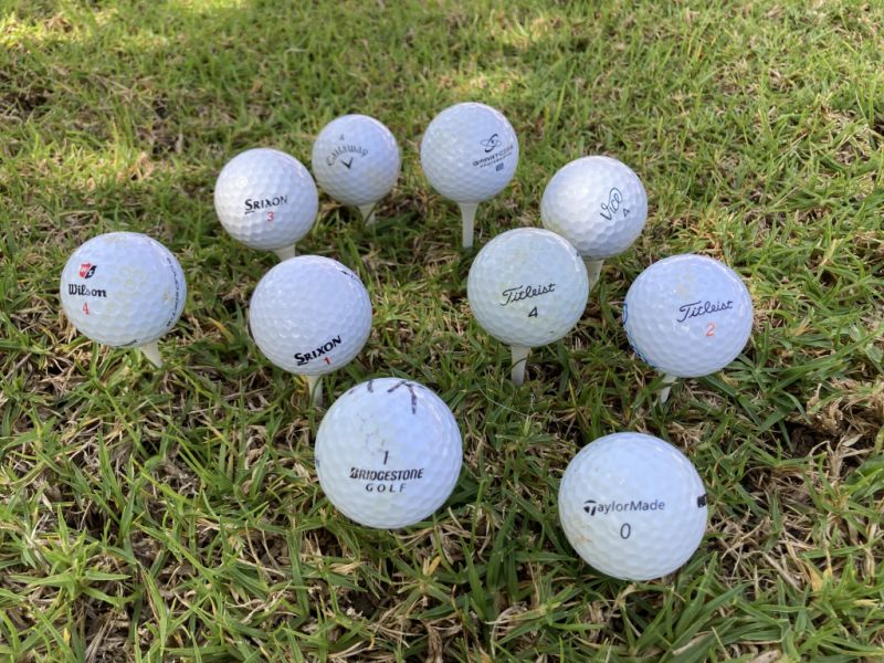 Pelotas de golf encontradas de distintos fabricantes