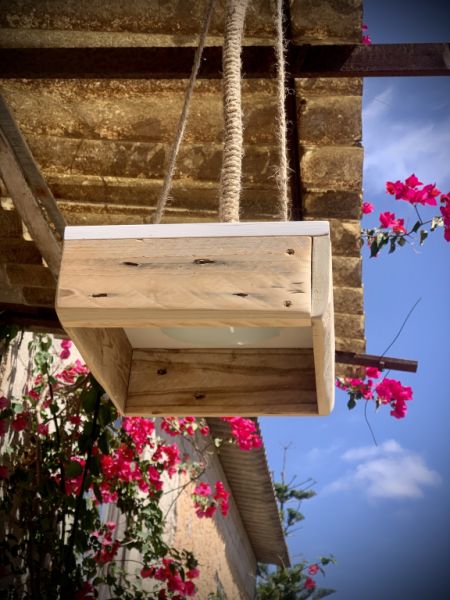 Lámpara colgante Lámpara de techo madera única Lámpara de mesa única E14