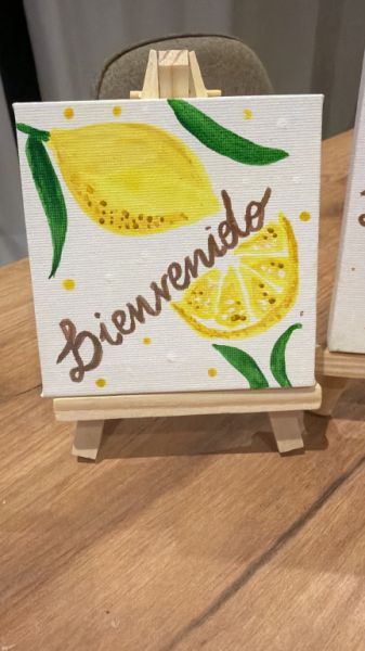 Cuadros de bienvenida pintados a mano “Bienvenidos” – por encargo